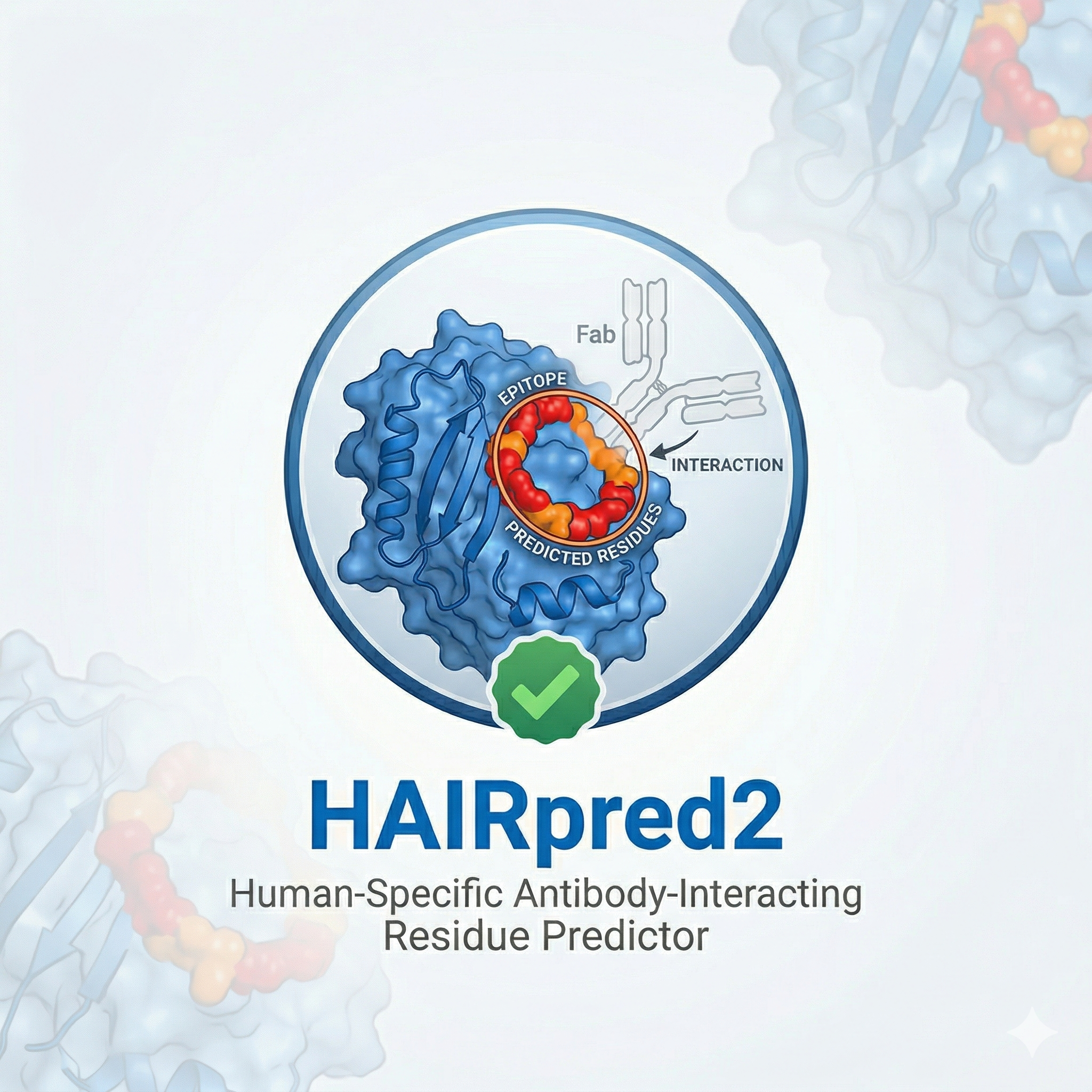 HAIRpred2 — antibody-interacting residues visualized in PyMOL
