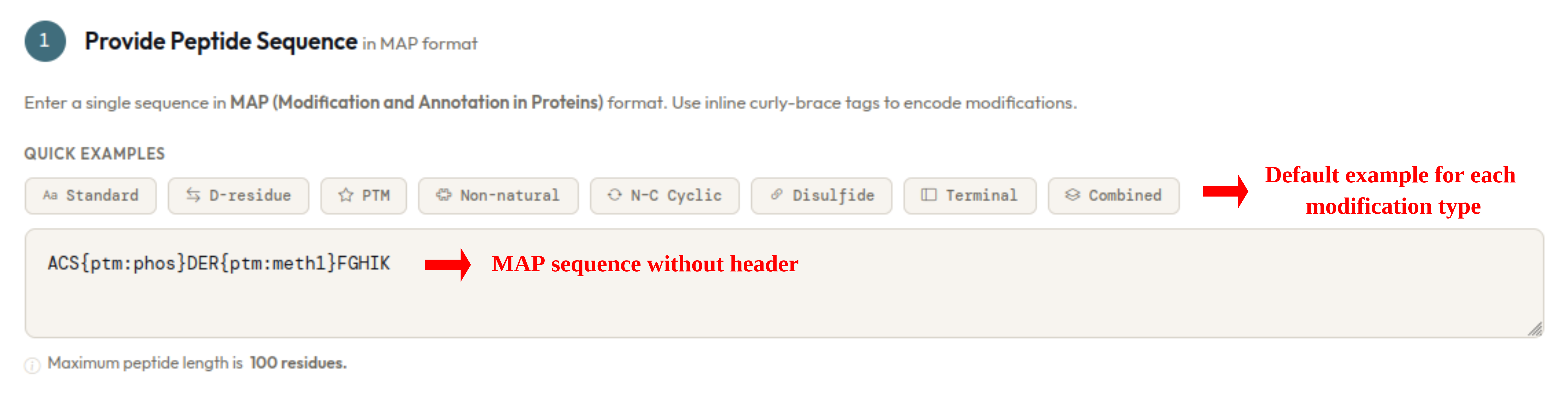 MAP sequence input