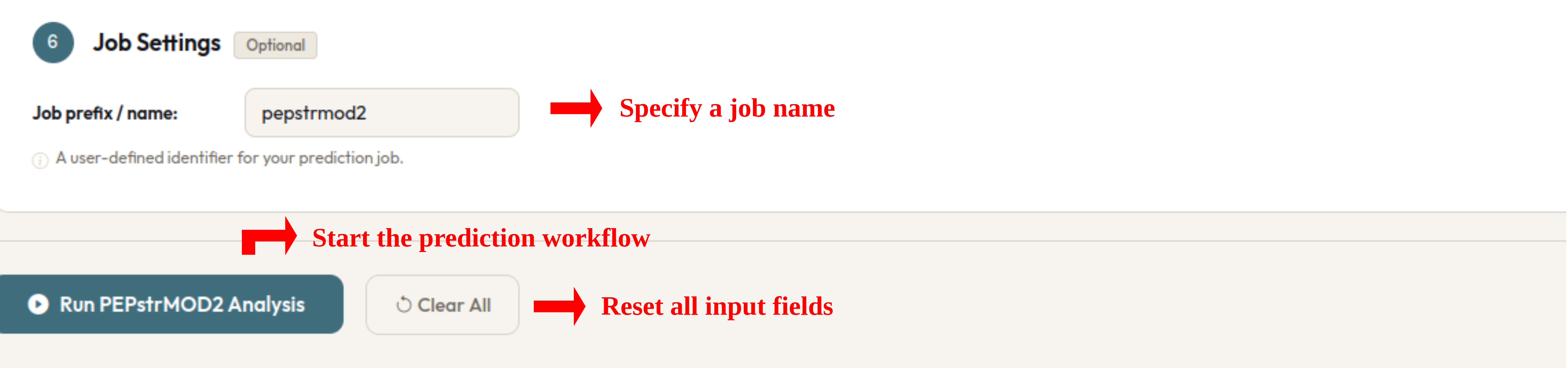 Job Settings and Submission Screenshot